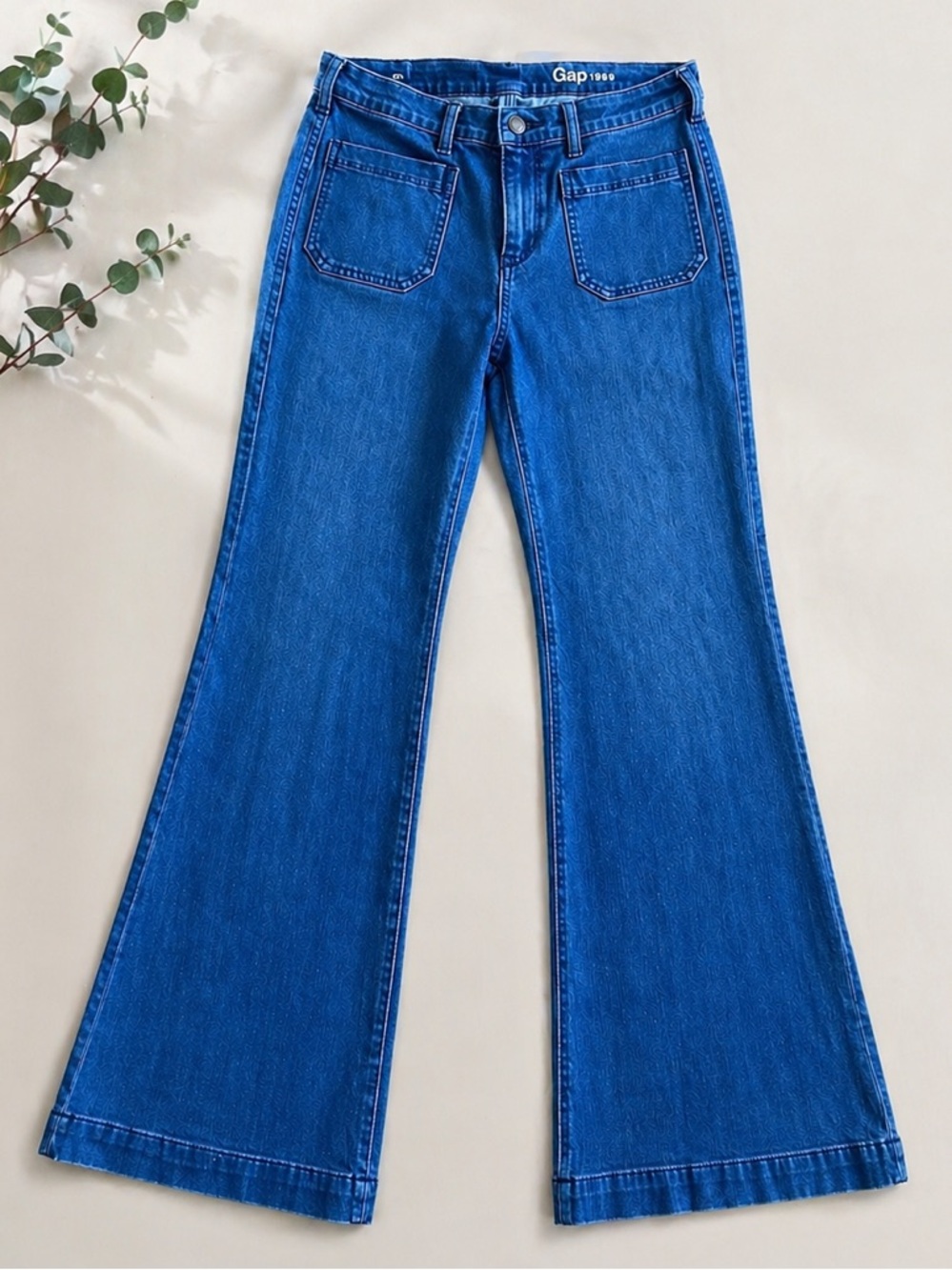 GAP 1969 Women’s Flare Jeans Size 8 Short Y2K Medium Wash Stretch Denim 70s